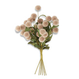 13 Inch Pompom Pick w/Green Eva Leaves Bundle (6 Stems)