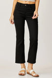 RISEN JEANS - MID RISE ANKLE BOOT CUT JEANS -BLACK