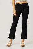RISEN JEANS - MID RISE ANKLE BOOT CUT JEANS -BLACK