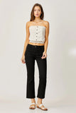 RISEN JEANS - MID RISE ANKLE BOOT CUT JEANS -BLACK