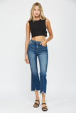 MICA HIGH RISE CROP FLARE WITH UNEVEN HEM