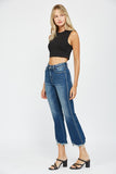 MICA HIGH RISE CROP FLARE WITH UNEVEN HEM