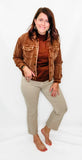 Risen Sand Mid-Rise Straight Jeans
