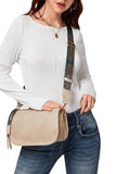 Neutral PATTERN STRAP ZIPPER SHOULDER BAG