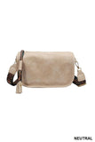 Neutral PATTERN STRAP ZIPPER SHOULDER BAG
