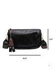 Neutral PATTERN STRAP ZIPPER SHOULDER BAG