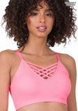 FRONT V-LATTICE BRALETTE WITH REMOVABLE BRA PADS