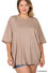PLUS TRI BLEND OVERSIZED FRONT POCKET BOYFRIEND TEE