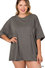 PLUS TRI BLEND OVERSIZED FRONT POCKET BOYFRIEND TEE