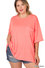 PLUS TRI BLEND OVERSIZED FRONT POCKET BOYFRIEND TEE