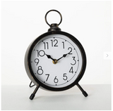 Vintage Black Metal Desk Clock