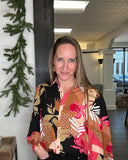 Jodiful Floral and Leaf Print Blouse