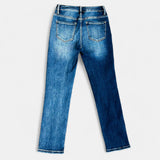 Risen Crossover Waist Jeans