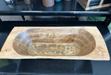 32.5 Inch Brown Wooden Dough Bowl w/Square Edge
