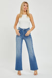 Risen High Rise Relaxed Straight Jean -Blue