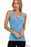 WASHED RIBBED SCOOP NECK HENRY TANK TOP