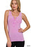 WASHED RIBBED SCOOP NECK HENRY TANK TOP