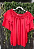 **FINAL SALE** Ruffled Sleeve Sheer Top