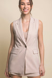 Sleeveless Single Breasted Vertigo Vest Blazer