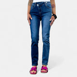 Risen Crossover Waist Jeans