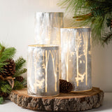 FROSTED WINTER LIGHT CYLINDERS ( 3 Sizes)