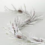 FLOCKED PINE TWIG GARLAND
