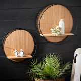 CIRCULAR WOOD WALL SHELF