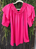 **FINAL SALE** Ruffled Sleeve Sheer Top