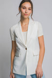 Sleeveless Single Breasted Vertigo Vest Blazer