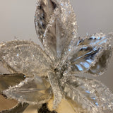Platinum Poinsettia & Magnolia Stems