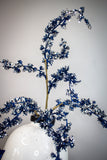Navy Glittered Blossom Spray