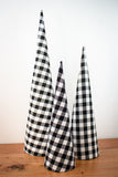 Black & White Checked Cone Trees