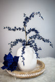 Navy Glittered Blossom Spray