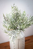 Glittered Fern Bush with Mini White Berries