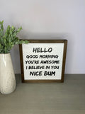 Hello Good Morning Sign