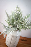 Glittered Fern Bush with Mini White Berries